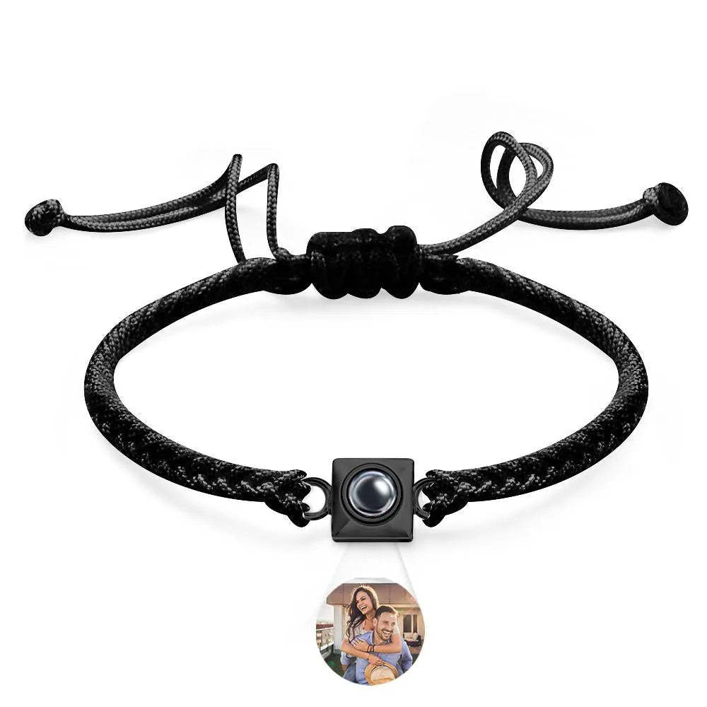 Projektionsarmbänder Aus Edelstahl, Individuelle Projektionsarmbänder, Gewebte Fotoarmbänder, Erinnerungsgeschenke - ihrenamenskettede