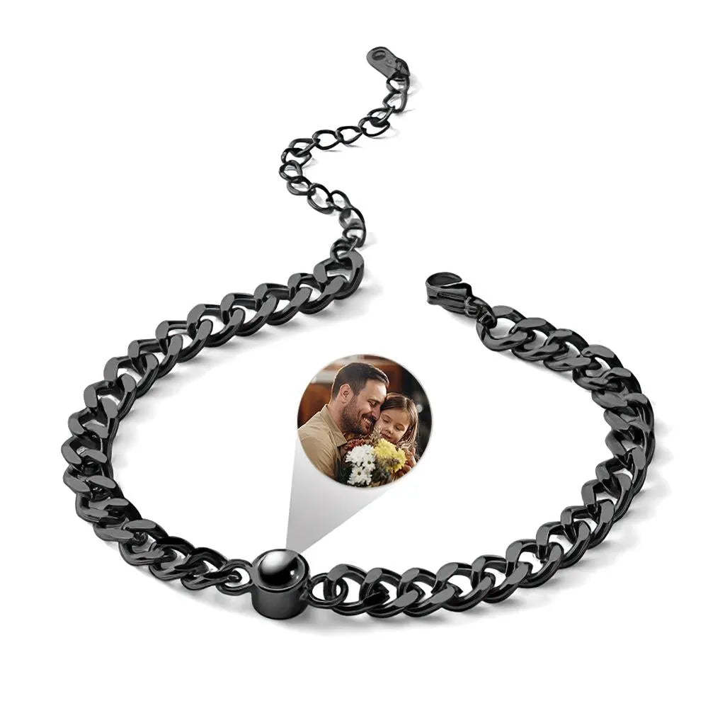 Projektionsarmbänder Aus Edelstahl, Individuelle Projektionsarmbänder, Gewebte Fotoarmbänder, Erinnerungsgeschenke - ihrenamenskettede
