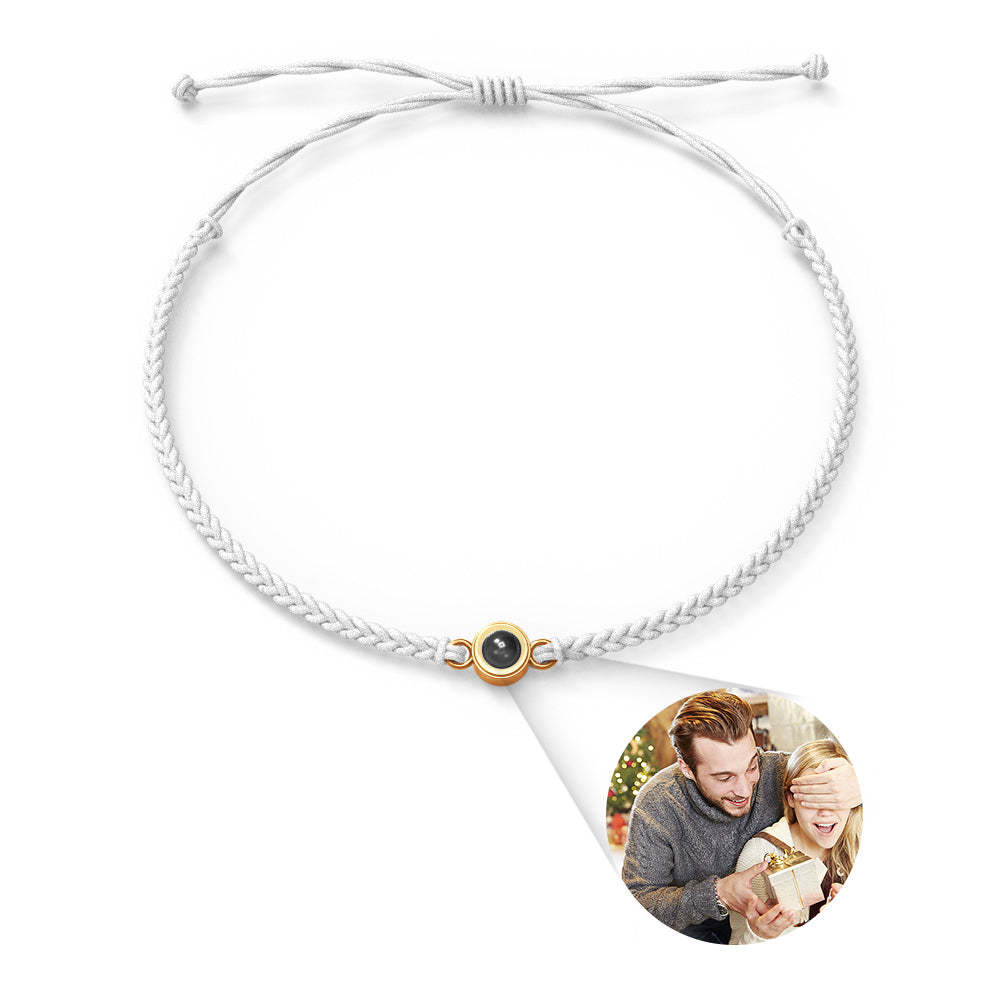 Benutzerdefiniertes Projektions-foto-kreisarmband, Personalisierter Bild-innenschmuck, Individuelle Weihnachtsgeschenke - ihrenamenskettede