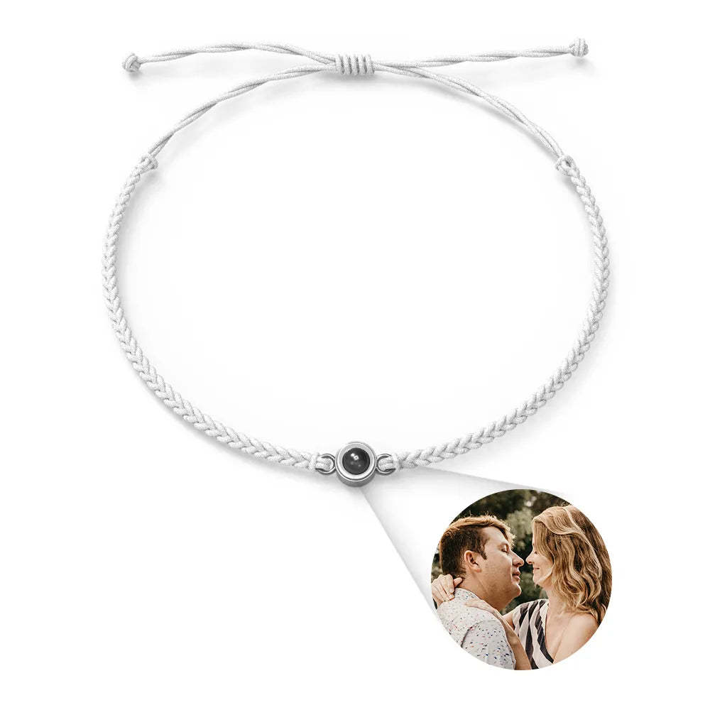 Projektionsarmbänder Aus Edelstahl, Individuelle Projektionsarmbänder, Gewebte Fotoarmbänder, Erinnerungsgeschenke - ihrenamenskettede