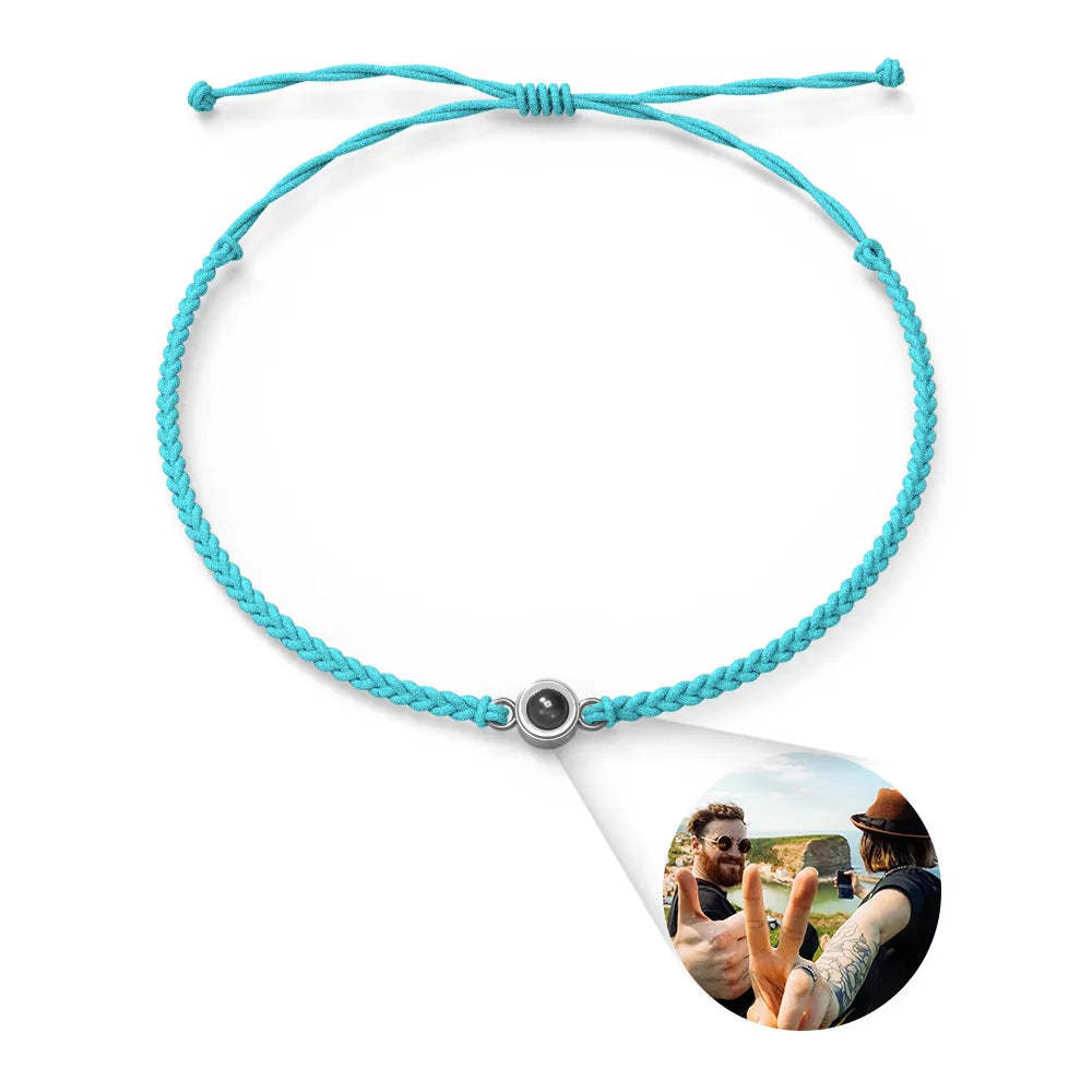 Projektionsarmbänder Aus Edelstahl, Individuelle Projektionsarmbänder, Gewebte Fotoarmbänder, Erinnerungsgeschenke - ihrenamenskettede