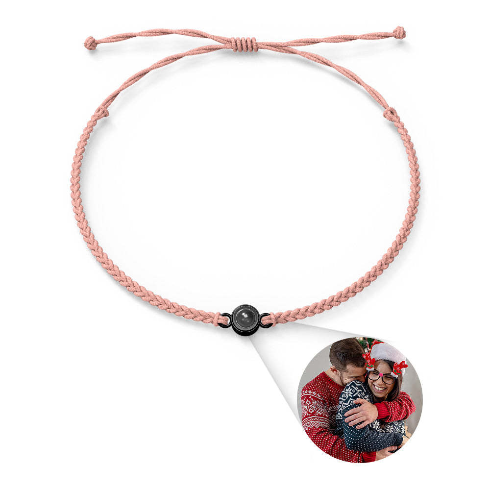 Benutzerdefiniertes Projektions-foto-kreisarmband, Personalisierter Bild-innenschmuck, Individuelle Weihnachtsgeschenke - ihrenamenskettede