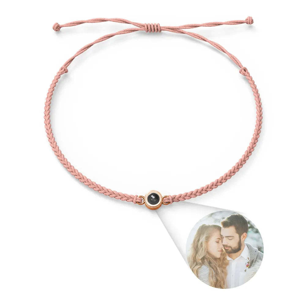Projektionsarmbänder Aus Edelstahl, Individuelle Projektionsarmbänder, Gewebte Fotoarmbänder, Erinnerungsgeschenke - ihrenamenskettede