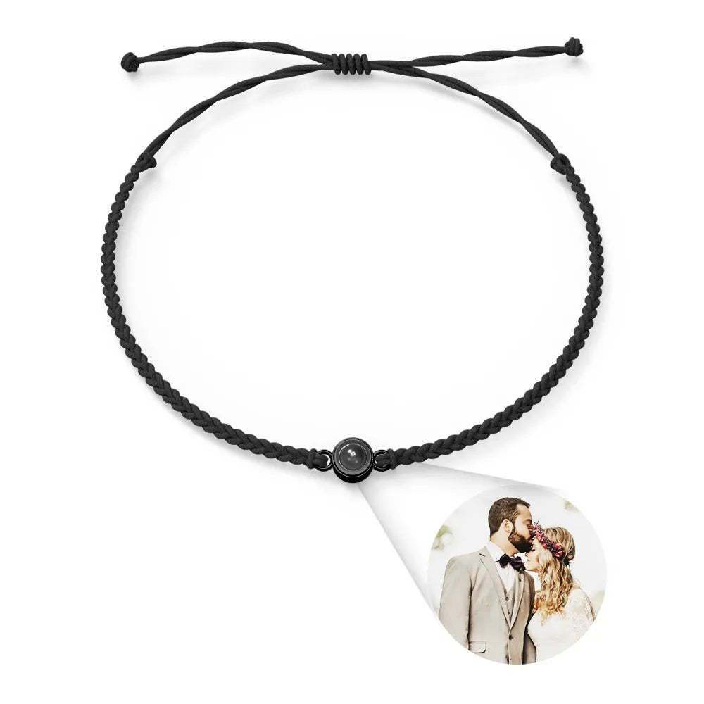 Projektionsarmbänder Aus Edelstahl, Individuelle Projektionsarmbänder, Gewebte Fotoarmbänder, Erinnerungsgeschenke - ihrenamenskettede