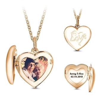 Herz-Foto-Halskette Mit Gravur Rose Gold Plattiert