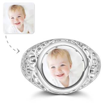 Foto Ring Rund Silber Immer Liebe Dich