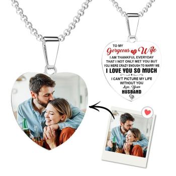 Gravur Tag Halskette Foto Halskette Geschenke Für Freundin Herzform Jahrestag Memorial Geschenke