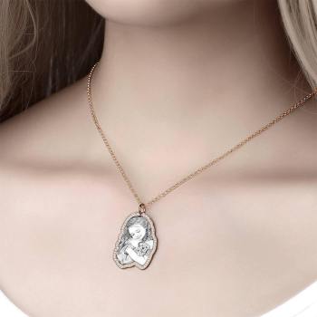 Foto Graviert Halskette, Strass Kristall Memorial Geschenk Halskette Rose Gold Plattiert - Skizze