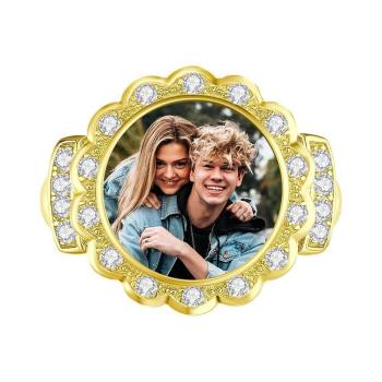 Fotoring Rundes Foto Mit Zirkon Muttertagsgeschenk Roségold Plattiert