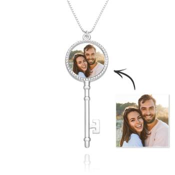 Foto Medaillon Halskette Schlüssel-Halskette Geschenke Für Paare Erinnerungsgeschenke