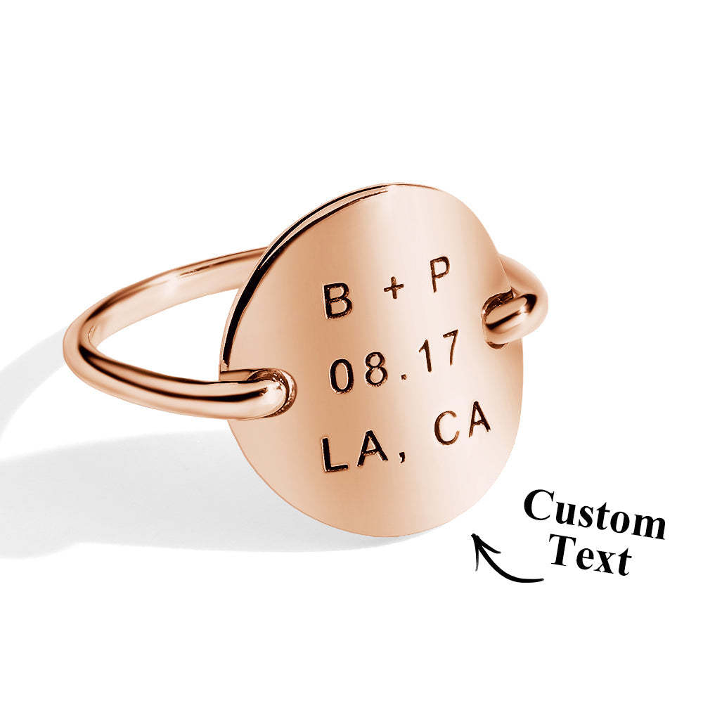 Individuell Gravierter Ovaler Ring, Personalisierter Textring, Geschenk Für Sie - ihrenamenskettede
