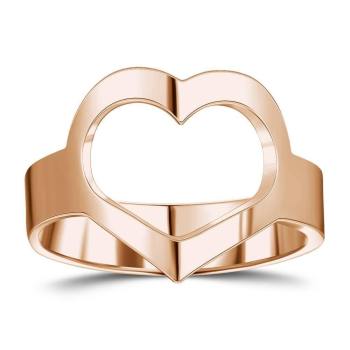 Ring Mit Gravur Und Süßem Herz Rose Vergoldet