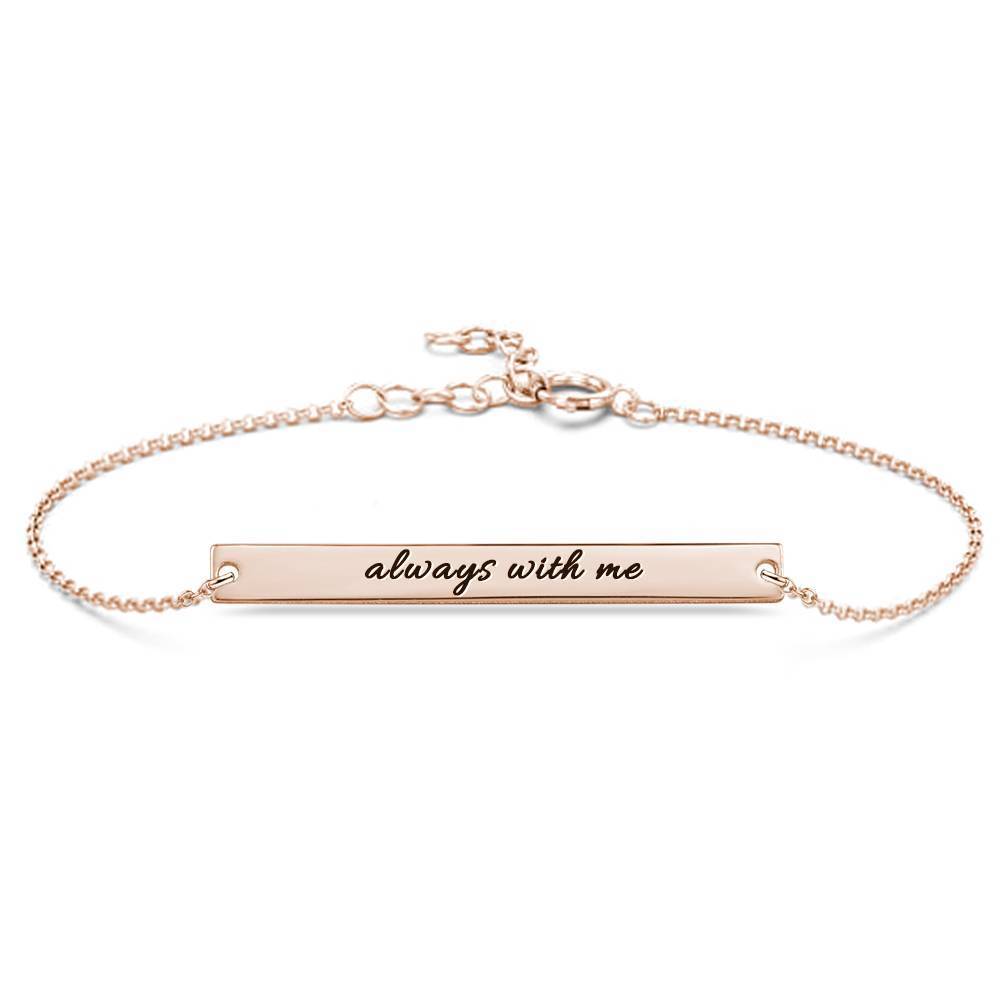 Custom Bar Engraved Bracelet Rose Gold