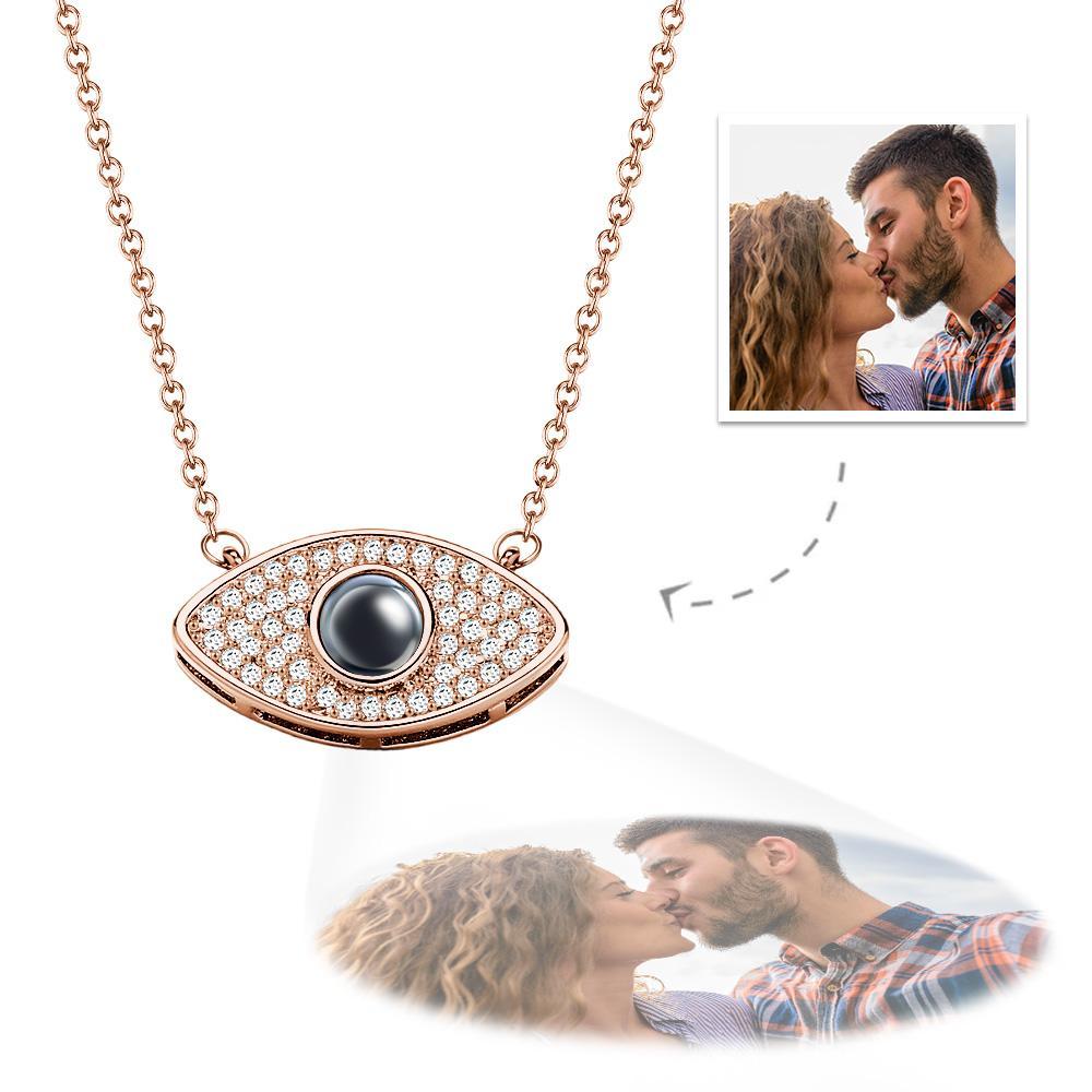 Halskette mit bösem Blick und Fotogravur - NameNecklace