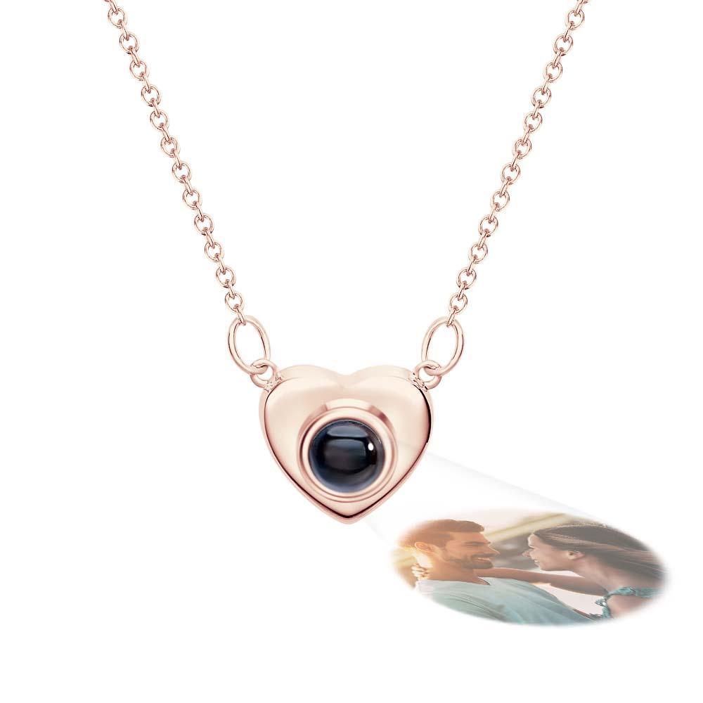 Personalisierte Fotonachkette ICH LIEBE DICH Projektionsherzgeschenk für Sie - NameNecklace