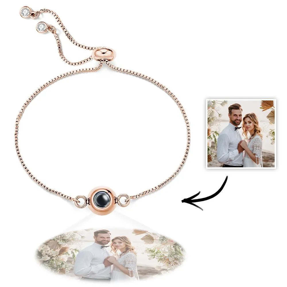 Projektionsarmbänder Aus Edelstahl, Individuelle Projektionsarmbänder, Gewebte Fotoarmbänder, Erinnerungsgeschenke - ihrenamenskettede