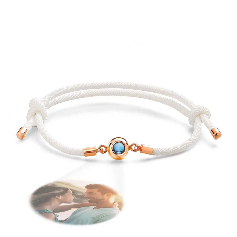 Projektionsarmbänder Aus Edelstahl, Individuelle Projektionsarmbänder, Gewebte Fotoarmbänder, Erinnerungsgeschenke - ihrenamenskettede