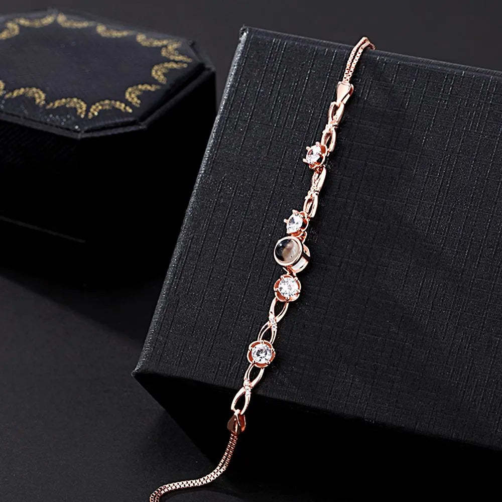 Projektionsarmbänder Aus Edelstahl, Individuelle Projektionsarmbänder, Gewebte Fotoarmbänder, Erinnerungsgeschenke - ihrenamenskettede