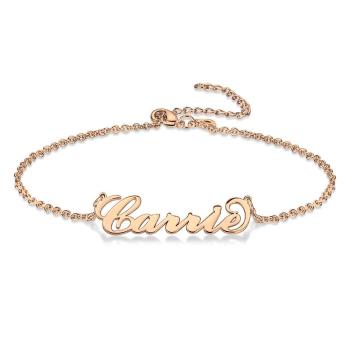 Custom Name Anklet Personalized Jewelry Rose Gold Plated 