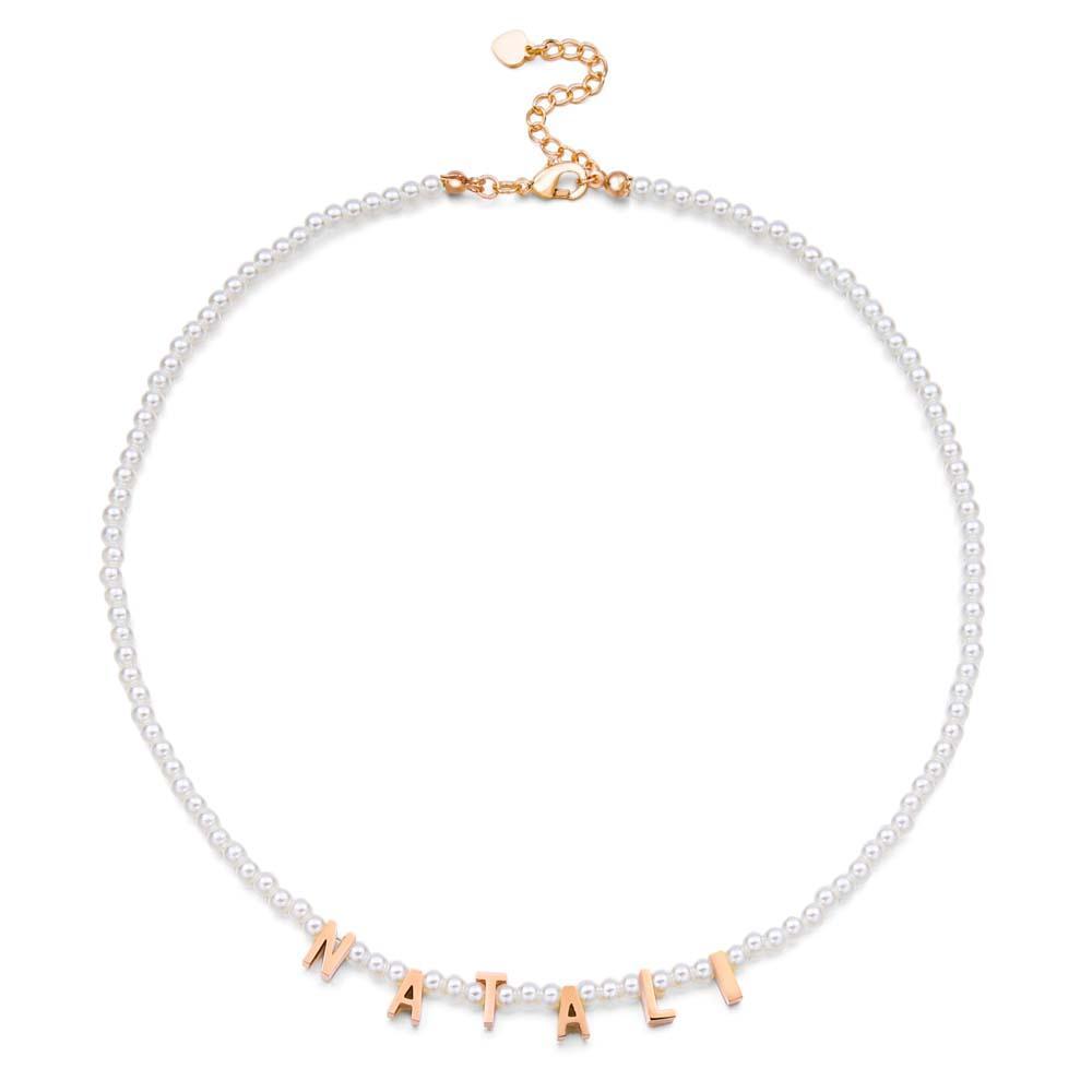 Personalisierte Perlenkette, Individuelle Namenskette, Geschenk Für Sie - ihrenamenskettede