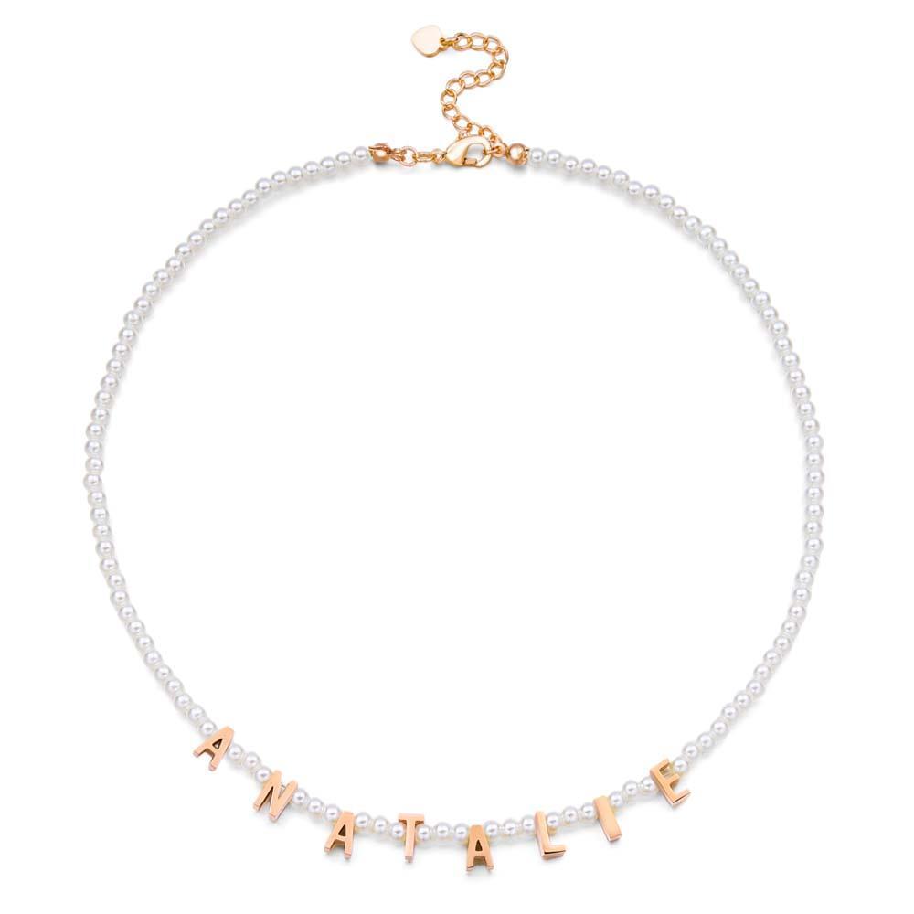 Personalisierte Perlenkette, Individuelle Namenskette, Geschenk Für Sie - ihrenamenskettede
