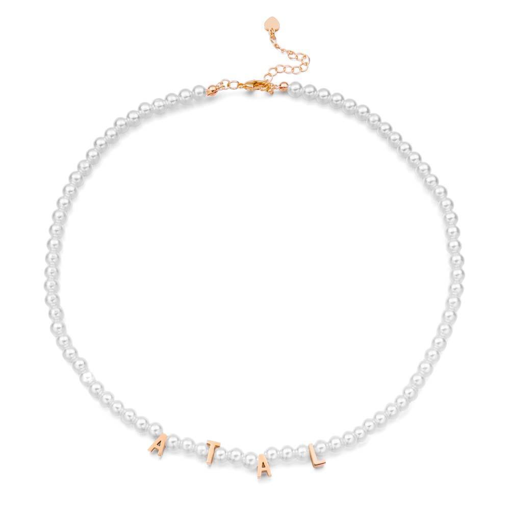 Personalisierte Perlenkette, Individuelle Namenskette, Geschenk Für Sie - ihrenamenskettede