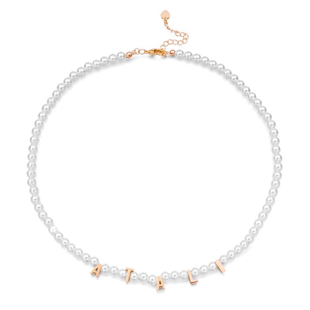 Personalisierte Perlenkette, Individuelle Namenskette, Geschenk Für Sie - ihrenamenskettede