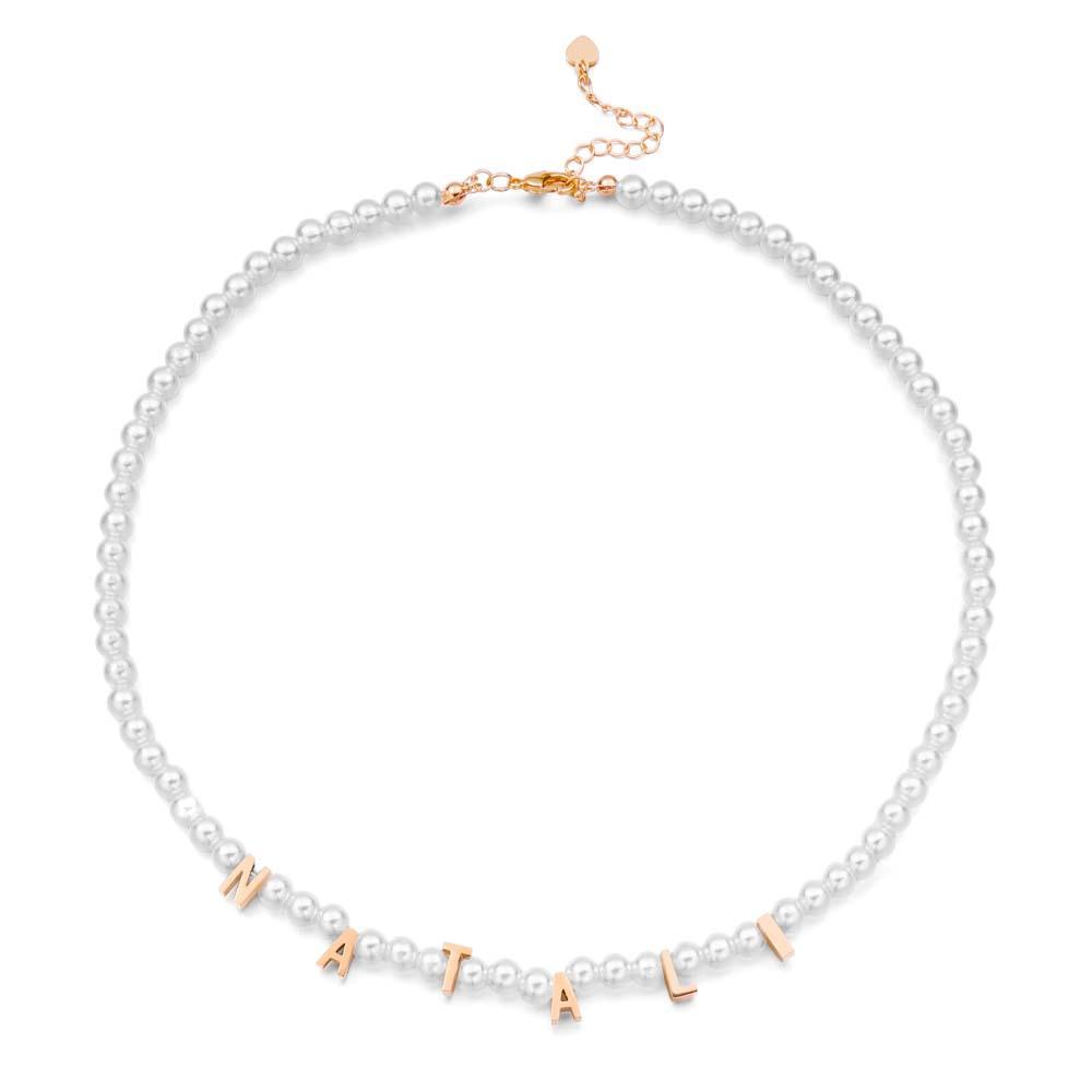 Personalisierte Perlenkette, Individuelle Namenskette, Geschenk Für Sie - ihrenamenskettede