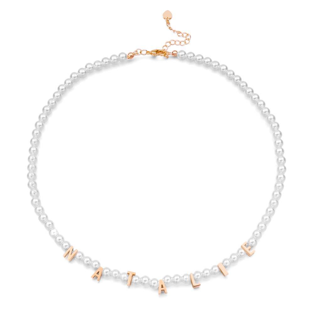 Personalisierte Perlenkette, Individuelle Namenskette, Geschenk Für Sie - ihrenamenskettede