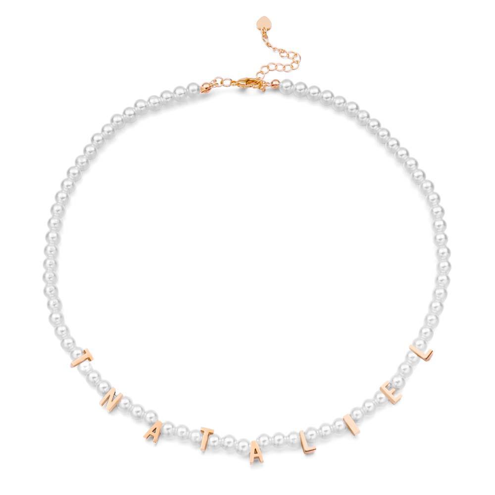 Personalisierte Perlenkette, Individuelle Namenskette, Geschenk Für Sie - ihrenamenskettede