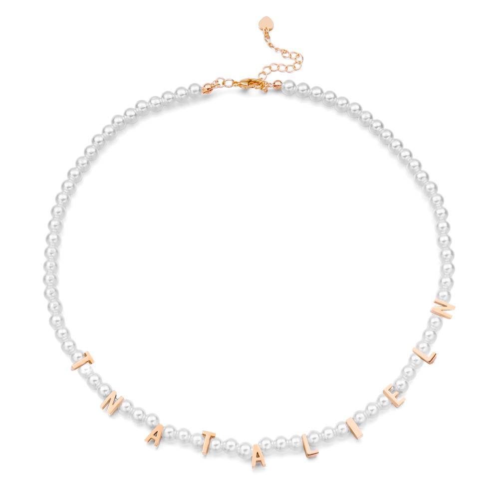 Personalisierte Perlenkette, Individuelle Namenskette, Geschenk Für Sie - ihrenamenskettede