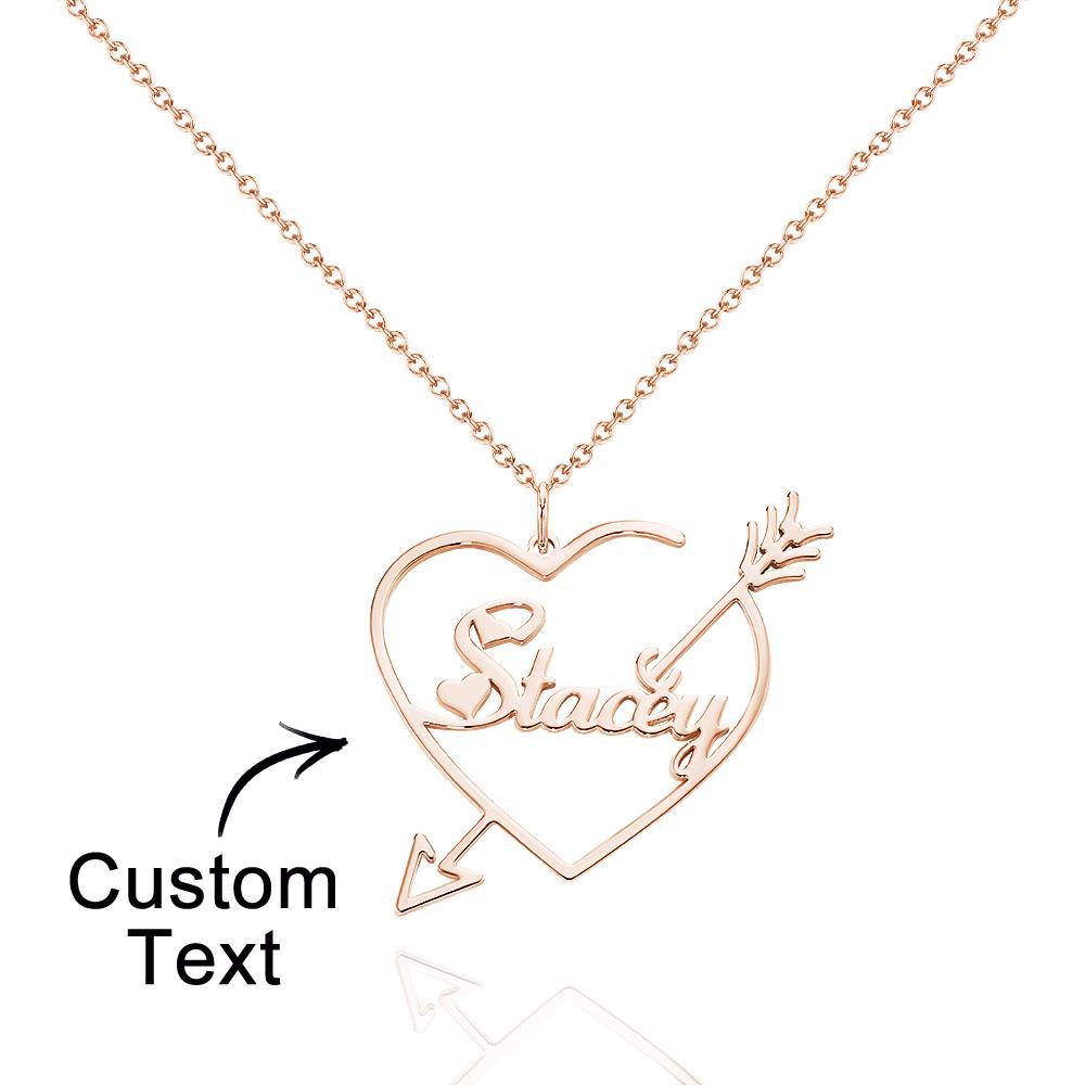 Benutzerdefinierte Gravierte Halskette Amor Liebe Name Halskette Geburtstagsgeschenk - ihrenamenskettede