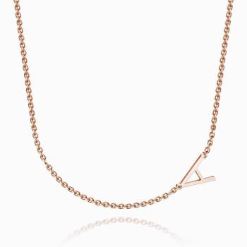 Initial Name Necklace Rose Gold Plated