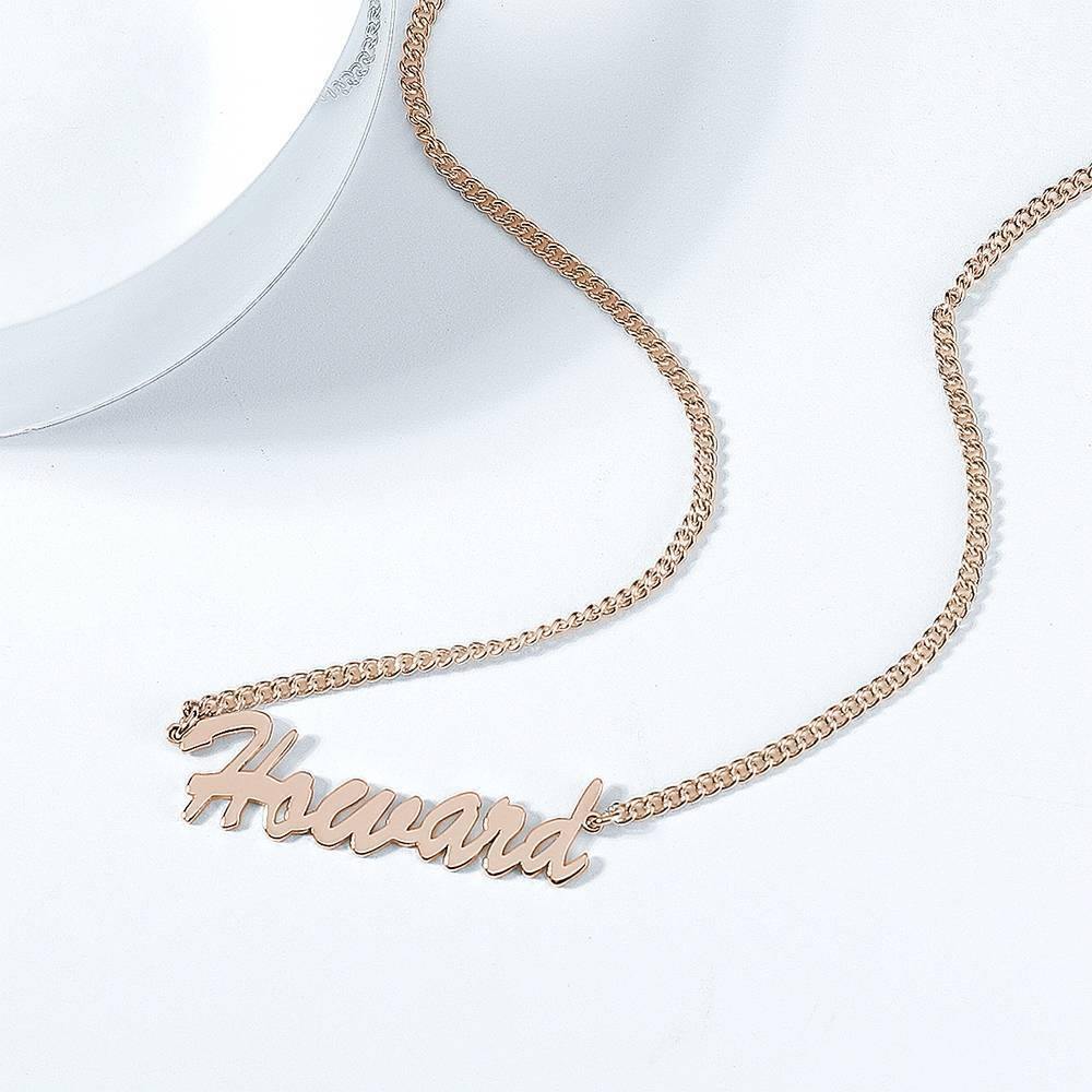 Personalisierte Namenshalskette, Ihr Namensschmuck Rose Gold Plattiert