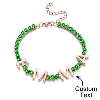 Benutzerdefinierter Name Buchstabe Tennis Kettenarmband Hiphop Schmuck Als Geschenk - ihrenamenskettede