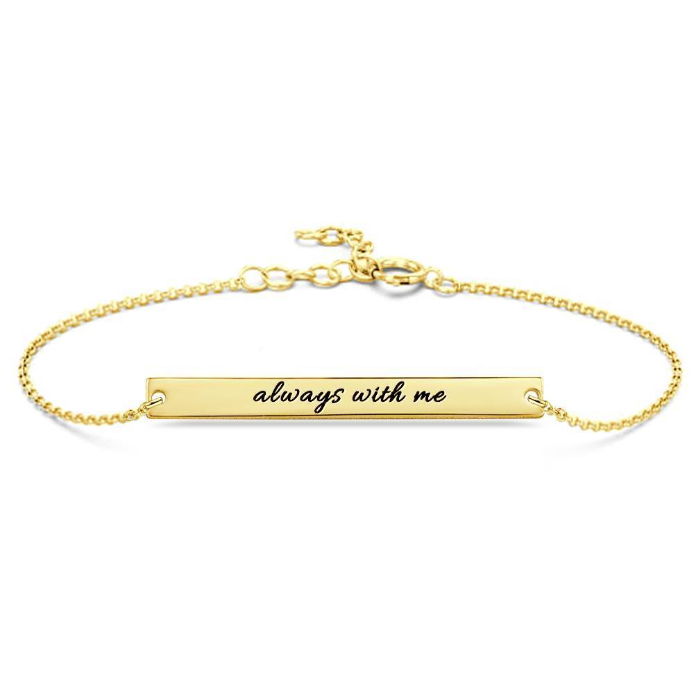 Custom Bar Engraved Bracelet 14K Gold