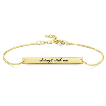 Custom Bar Engraved Bracelet 14K Gold