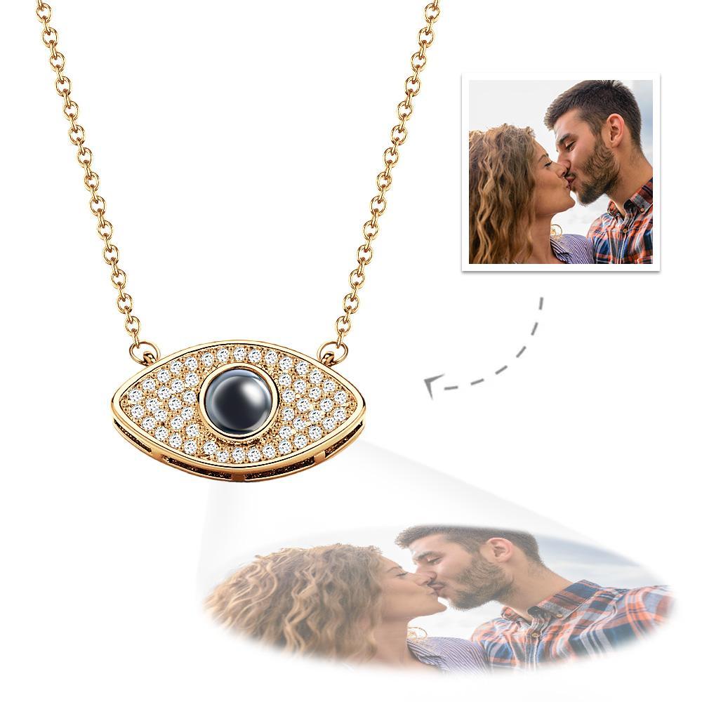 Halskette mit bösem Blick und Fotogravur - NameNecklace