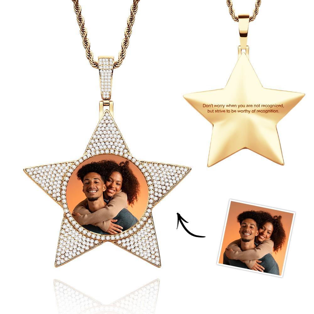 Personalisierte Foto-hip-hop-halskette Mit Pop-stern-anhänger, Schmuck, Geschenke Für Männer - ihrenamenskettede