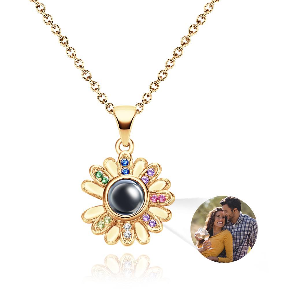 Personalisierte Projektionskette Bunte Gänseblümchen Schönes Geschenk - NameNecklace