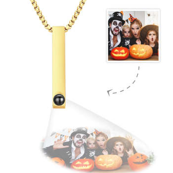 Foto-Projektion 3D-Barren-Halskette vertikale Barren-Halskette Halloween-Geschenk