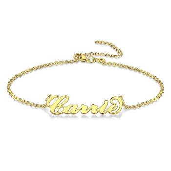 Custom Name Anklet Personalized Jewelry 14K Gold Plated