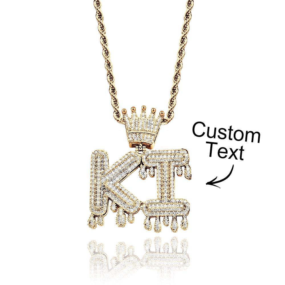 Benutzerdefinierte Namenskette Iced Out Buchstabenkette Hip Hop Halskette Für Männer - ihrenamenskettede