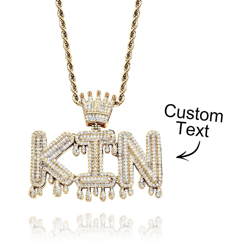 Benutzerdefinierte Namenskette Iced Out Buchstabenkette Hip Hop Halskette Für Männer - ihrenamenskettede