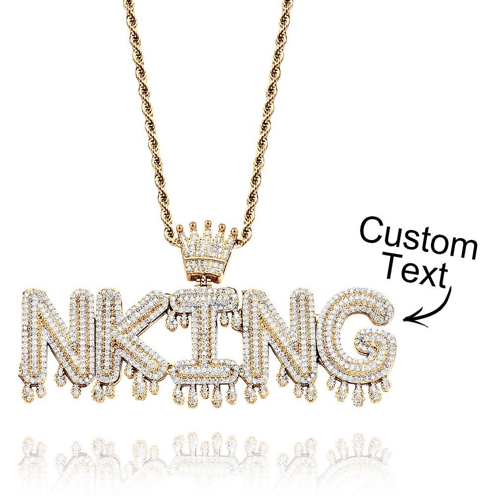Benutzerdefinierte Namenskette Iced Out Buchstabenkette Hip Hop Halskette Für Männer - ihrenamenskettede