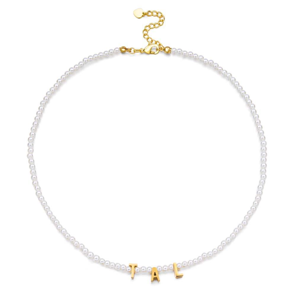 Personalisierte Perlenkette, Individuelle Namenskette, Geschenk Für Sie - ihrenamenskettede