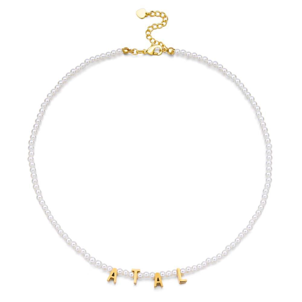 Personalisierte Perlenkette, Individuelle Namenskette, Geschenk Für Sie - ihrenamenskettede