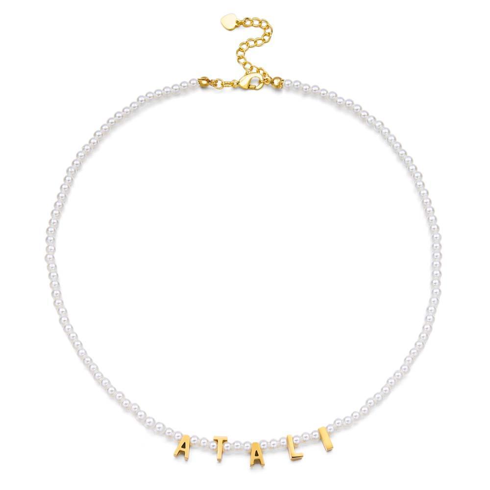 Personalisierte Perlenkette, Individuelle Namenskette, Geschenk Für Sie - ihrenamenskettede