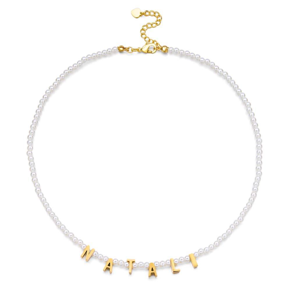 Personalisierte Perlenkette, Individuelle Namenskette, Geschenk Für Sie - ihrenamenskettede