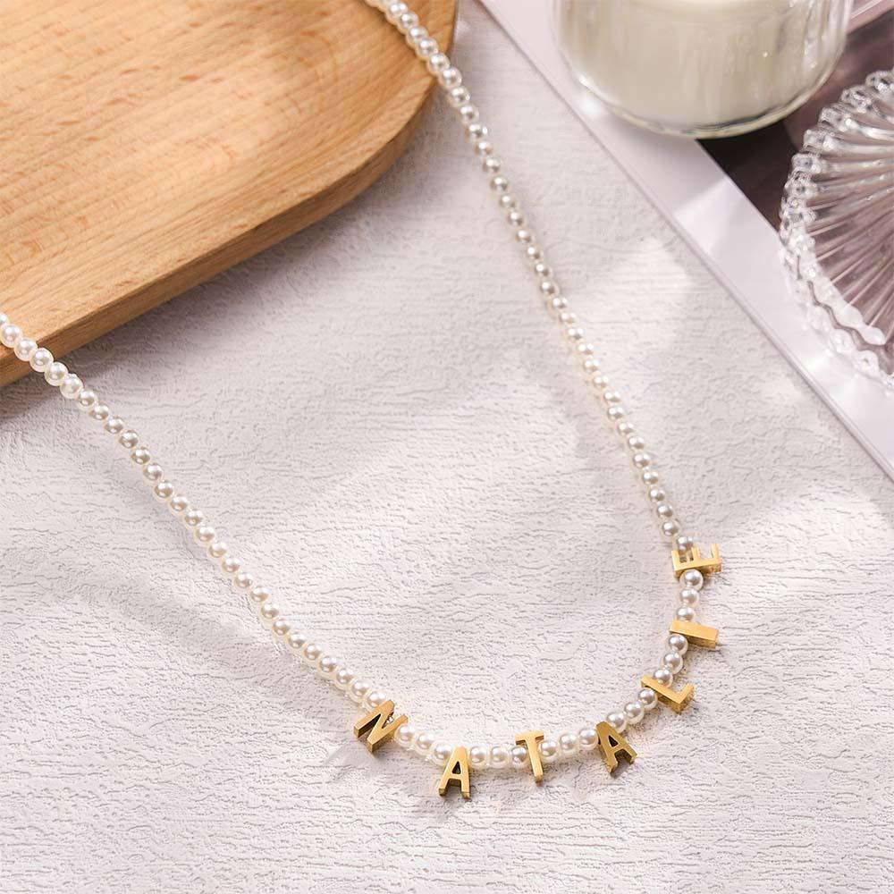 Personalisierte Perlenkette, Individuelle Namenskette, Geschenk Für Sie - ihrenamenskettede